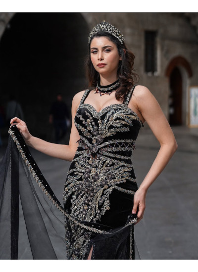 İşlemeli Yırtmaçlı Bindallı