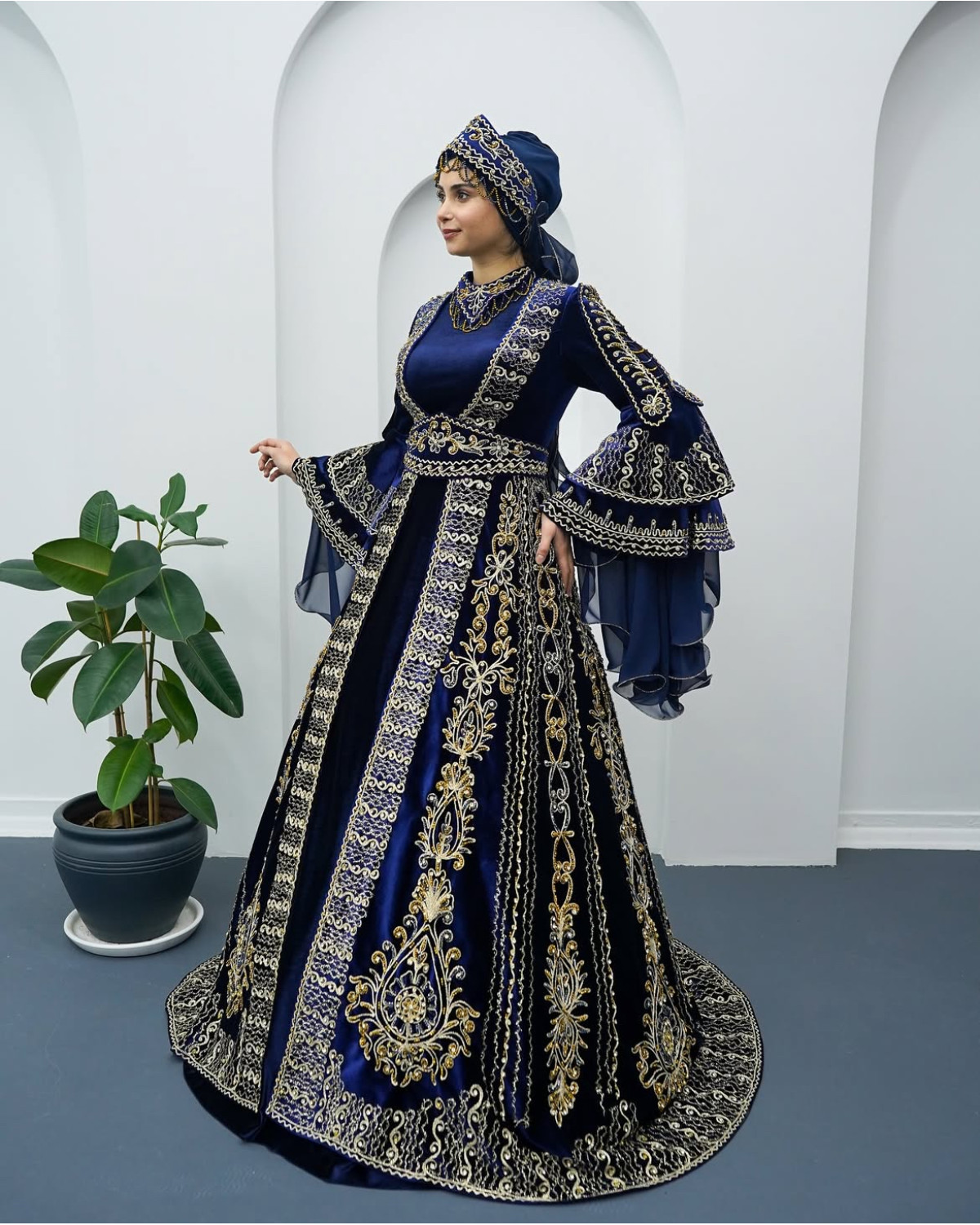 Şeyda Model İşlemeli Kaftan Bindallı